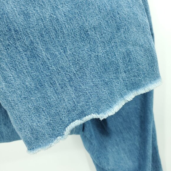 rag & bone Cotton Denim Jogger L Blue Drawstring Straight Leg High Rise Pull-On - Picture 12 of 16